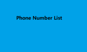 Phone Number List
